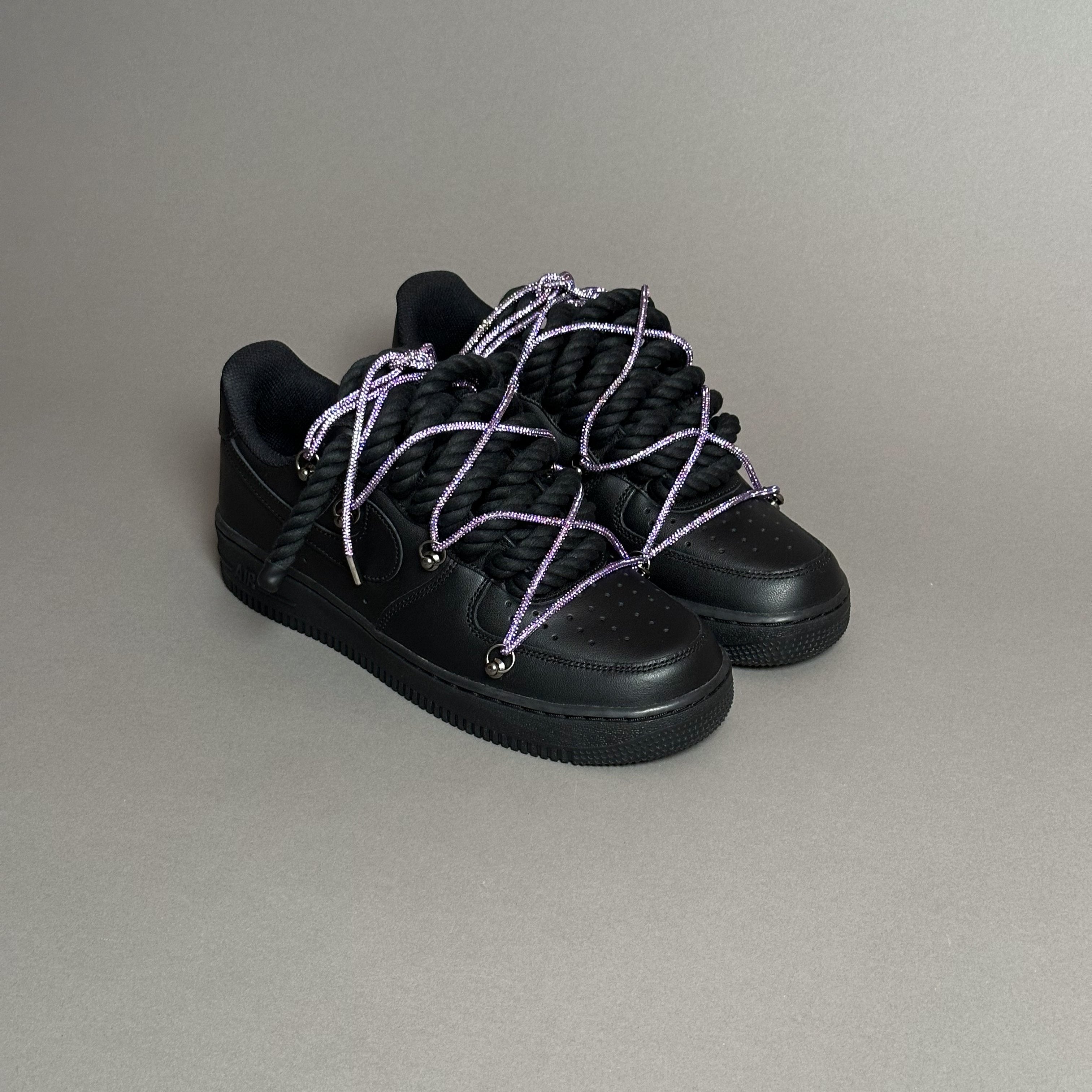 Nike Air Force 1 “Rope Laces Black" Triple Swarovski Purple V1